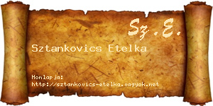 Sztankovics Etelka névjegykártya